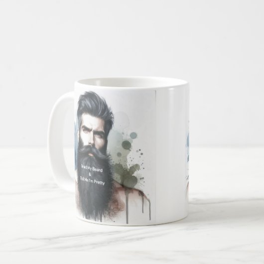 Sag mir, ich bin Hübsch Beard Coffee Tasse (Vorderseite Links)