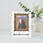 "Sag mir nicht, dass ich lächeln soll" feministisc Postkarte (Stehend Vorderseite)