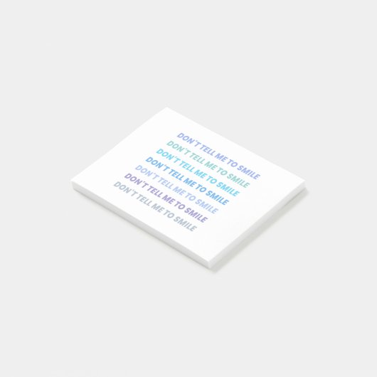 Sag mir nicht zu lächeln post-it klebezettel (angewinkelt)