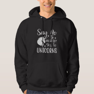 Sag Nein zu Drogen Sag Ja zu Einhörnern Rotes Band Hoodie