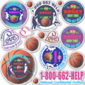 Sag NEIN zu Drogen - Sage JA zum Basketball! Aufkleber (Vorderseite)