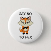 Sag nein zu Fur - Sad Fox Button (Vorderseite)