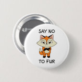 Sag nein zu Fur - Sad Fox Button (Vorne & Hinten)