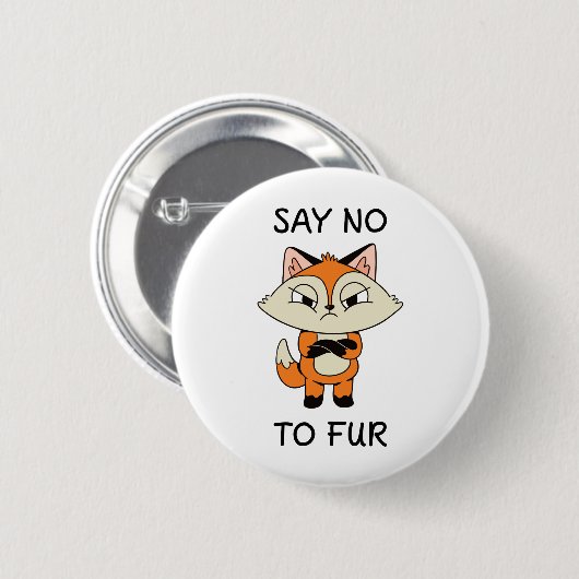 Sag nein zu Fur - Sad Fox Button (Vorne & Hinten)