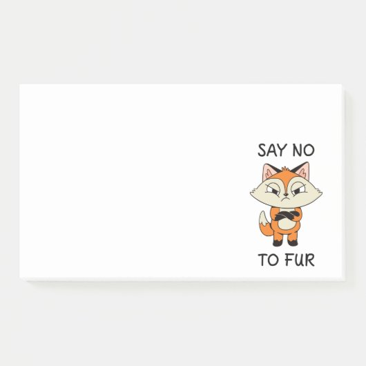 Sag nein zu Fur - Sad Fox Post-it Klebezettel (Vorderseite)