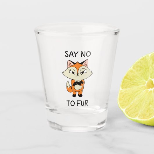 Sag nein zu Fur - Sad Fox Schnapsglas (Vorderseite)