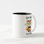 Sag nein zu Fur - Sad Fox Zweifarbige Tasse (VorderseiteRechts)