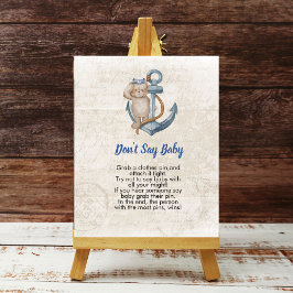 Sag nicht, Baby Ahoy sein a Boy Nautical Theme Poster