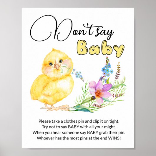 Sag nicht Baby Kleine Babydusche. Poster (Vorne)