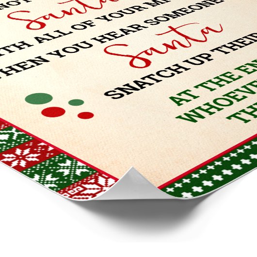 Sag nicht Santa Wäscheklammer Spiel hässliches Swe Poster (Ecke)