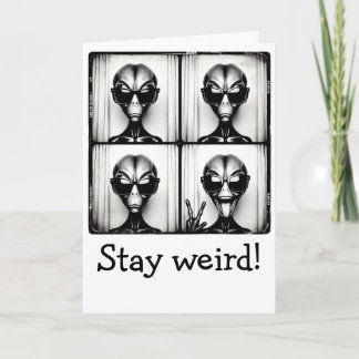 Sag Seltsam! Lustige Alien-Selfie-Fotos zum Geburt Karte