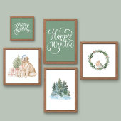 Saga Green Frohe Weihnachtswandkunst Poster