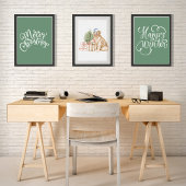 Saga Green Frohe Weihnachtswandkunst Poster