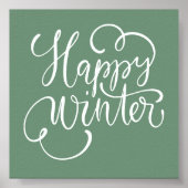 Saga Green Happy Winter Weihnachten Poster (Vorne)