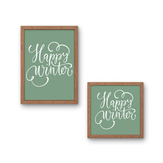 Saga Green Happy Winter Weihnachten Poster