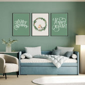 Saga Green Happy Winter Weihnachten Poster