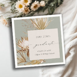 Saga Green Protea Dry Palm Foto Abschluss Serviette