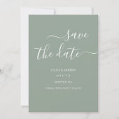 Saga Green Skript Hochzeit speichern Sie die Datum Save The Date (Vorderseite)