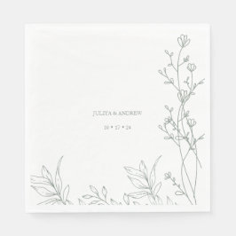 Saga Green Text trendy Hochzeit Serviette