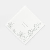 Saga Green Text trendy Hochzeit Serviette (Ecke)