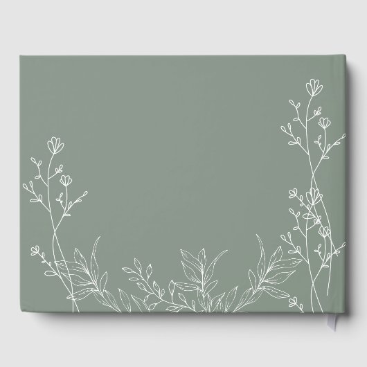 Saga Green trendy Hochzeit Gästebuch (Rückseite)