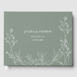 Saga Green trendy Hochzeit Gästebuch