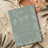 Saga grüne trendy Hochzeit speichern Sie die Datte Save The Date
