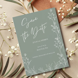 Saga grüne trendy Hochzeit speichern Sie die Datte Save The Date