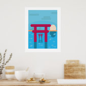 Saga Ouo Shrine, Japanisch Travel Wall Art Poster (Küche)