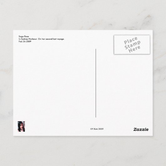 Saga-Rosen-Kreuzfahrt-Schiff Postkarte (Rückseite)