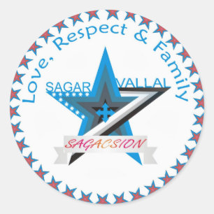 Sagar Vallal Respektlogo Runder Aufkleber