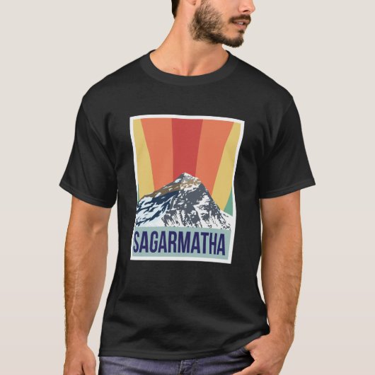 Sagarmatha Mountains Retro National Park Tibet Nep T-Shirt (Vorderseite)