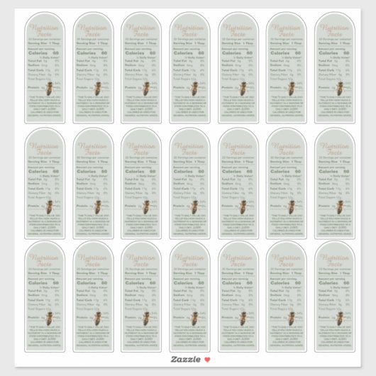 SAGE 16 oz Muth Honey Jar und Bienenernährung Fakt Aufkleber (Blatt)