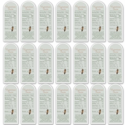 SAGE 16 oz Muth Honey Jar und Bienenernährung Fakt Aufkleber (Vorderseite)