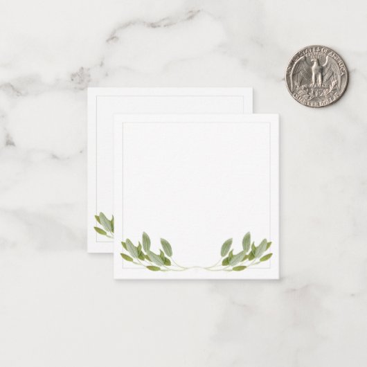 SAGE 2.5" Square Flat Note Card Mitteilungskarte (Vorderseite/Rückseite Beispiel)