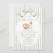 Sage A Little Süsse Pie Gingham Fall Baby Dusche Einladung (Vorderseite)