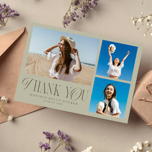 Sage Abschluss Vielen Dank für Ihre elegante Fotos Dankeskarte