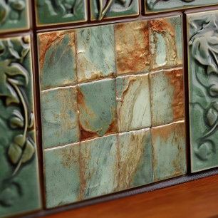Sage Abstract Square Collection EMMA Faux Relief Fliese