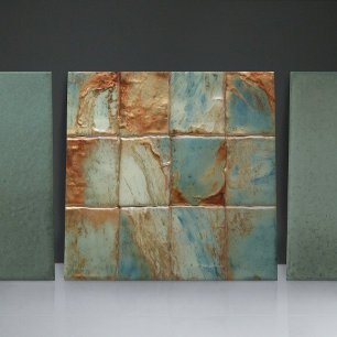 Sage Abstract Square Collection EMMA Faux Relief Fliese