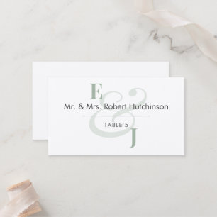 Sage Ampersand Hochzeit   Flache Tischplatzierung  Platzkarte
