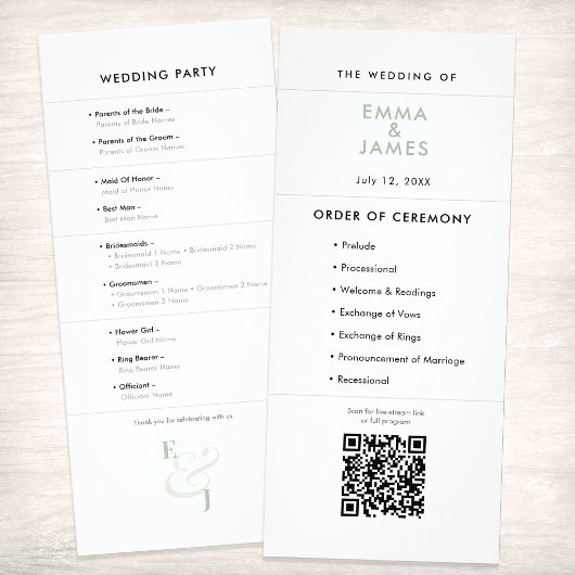 Sage Ampersand Hochzeit | Programm | QR-Code