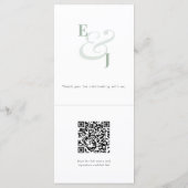 Sage Ampersand Hochzeit | QR-Code | Elegant Menükarte (Rückseite)