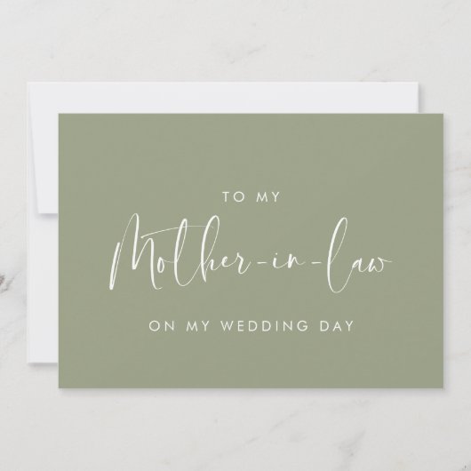 Sage An meine Schwiegermutter auf meiner Hochzeits Einladung (Vorderseite)