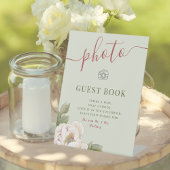 Sage and Blush Wedding Foto Gästebuchunterschrift Sockelschild