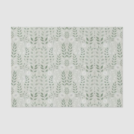 Sage and Dandelions Green Seidenpapier (Vorderseite)