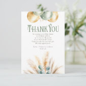 Sage and Gold Baby Dusche Klein Danke (Stehend Vorderseite)