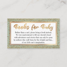 Sage and Gold Confetti Book Request Insert Cards