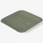 Sage and Gold Einfach Minimal formaler Modernist Pappteller (Gewinkelt)