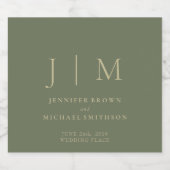 Sage and Gold Einfache Minimalistische Getränke Ho Bierflaschenetikett (Einzelnes Label)