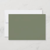Sage and Gold Einfache Minimalistische Hochzeit RSVP Karte (Rückseite)